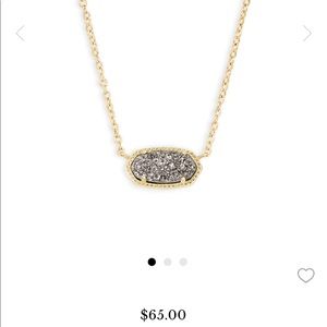 Elisa Gold Pendant Necklace Platinum Druzy